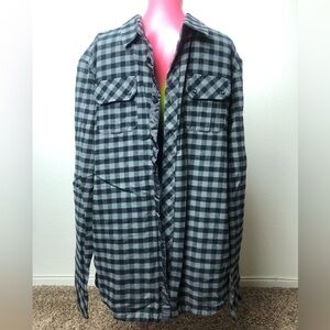 DC Men's Black & Gray Plaid Lightweight Shirt Jacket